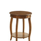 Brown Solid Wood Round End Table With Shelf By Homeroots | End Tables | Modishstore - 1