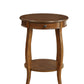 Brown Solid Wood Round End Table With Shelf By Homeroots | End Tables | Modishstore - 2