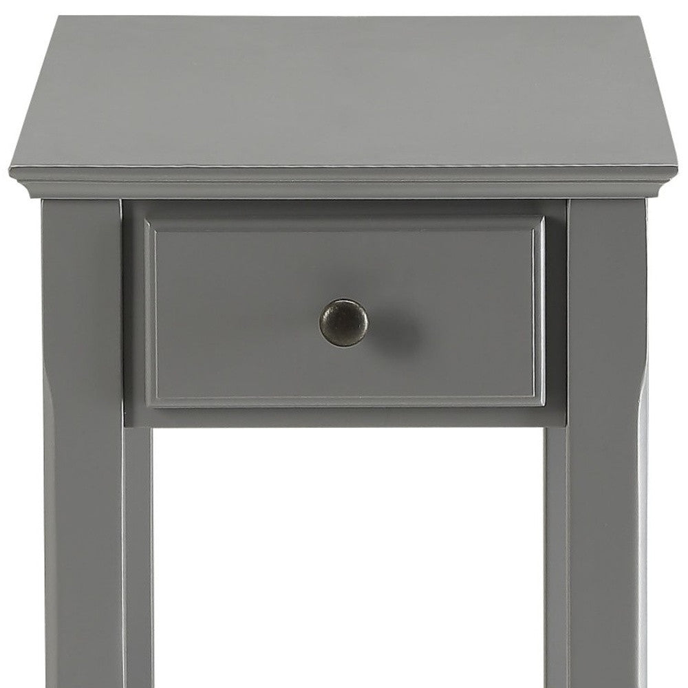 Gray Solid and Manufactured Wood End Table By Homeroots | End Tables | Modishstore - 7