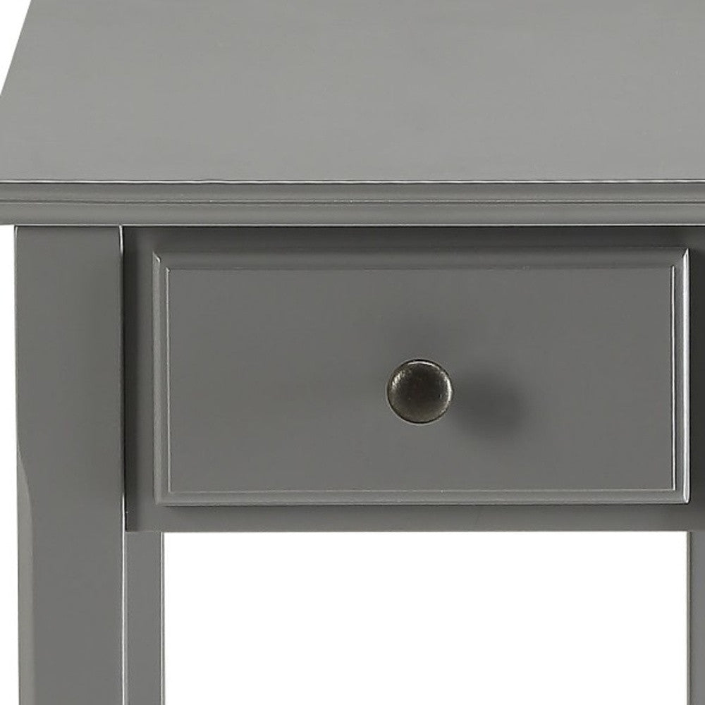 Gray Solid and Manufactured Wood End Table By Homeroots | End Tables | Modishstore - 3