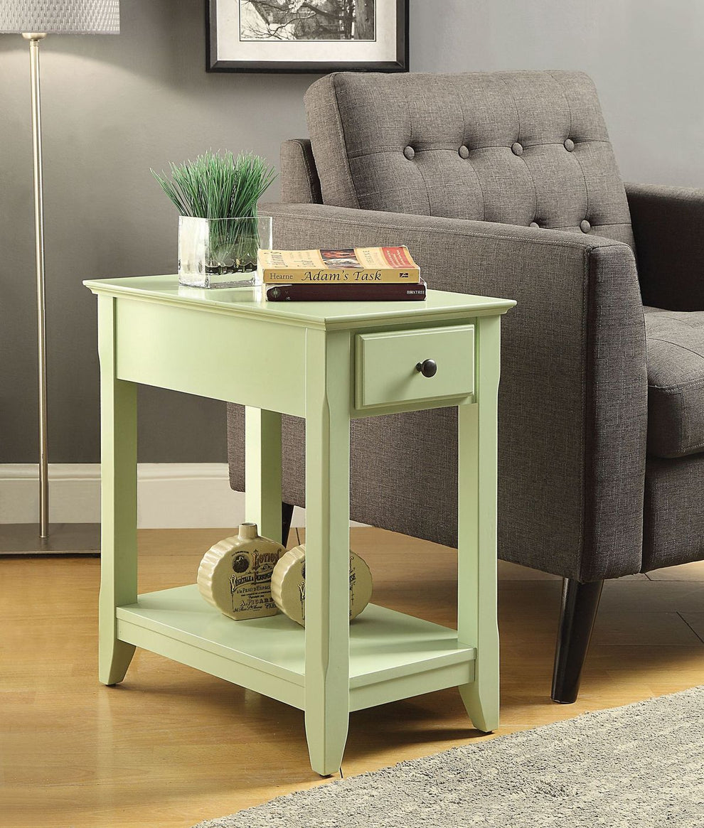 Pale Green Single Drawer End Table By Homeroots | End Tables | Modishstore - 4