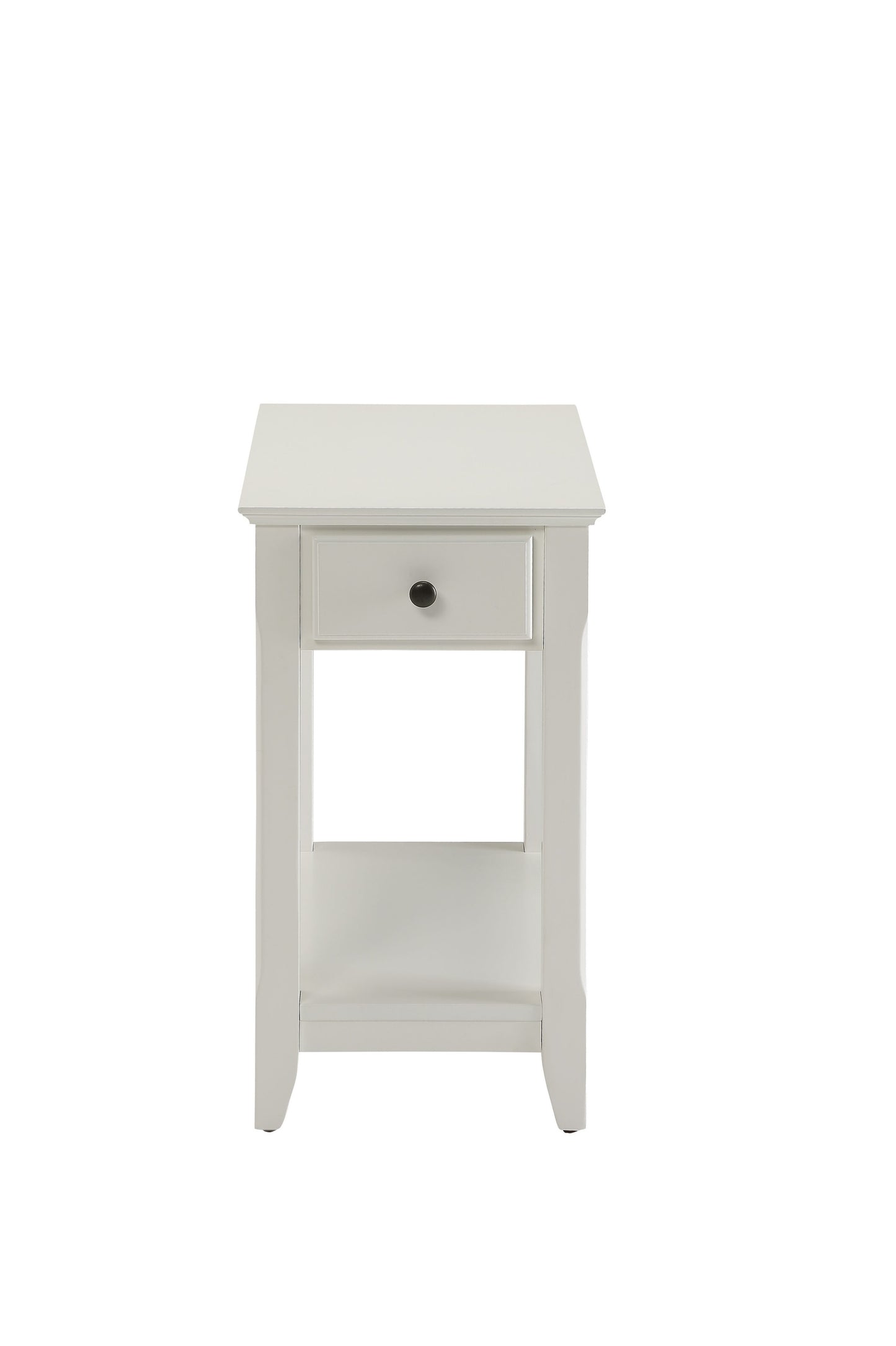 White Solid and Manufactured Wood End Table With Drawer And Shelf By Homeroots | End Tables | Modishstore - 1