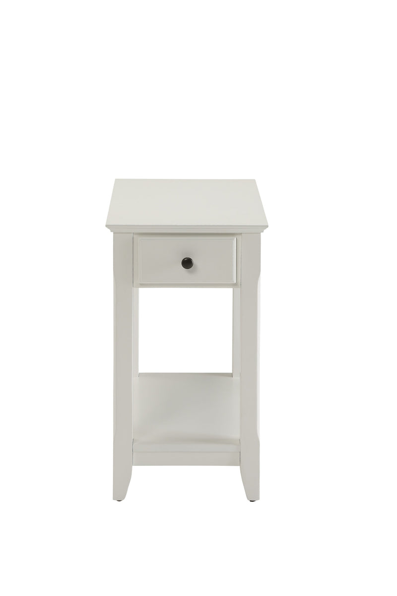White Solid and Manufactured Wood End Table With Drawer And Shelf By Homeroots | End Tables | Modishstore - 1