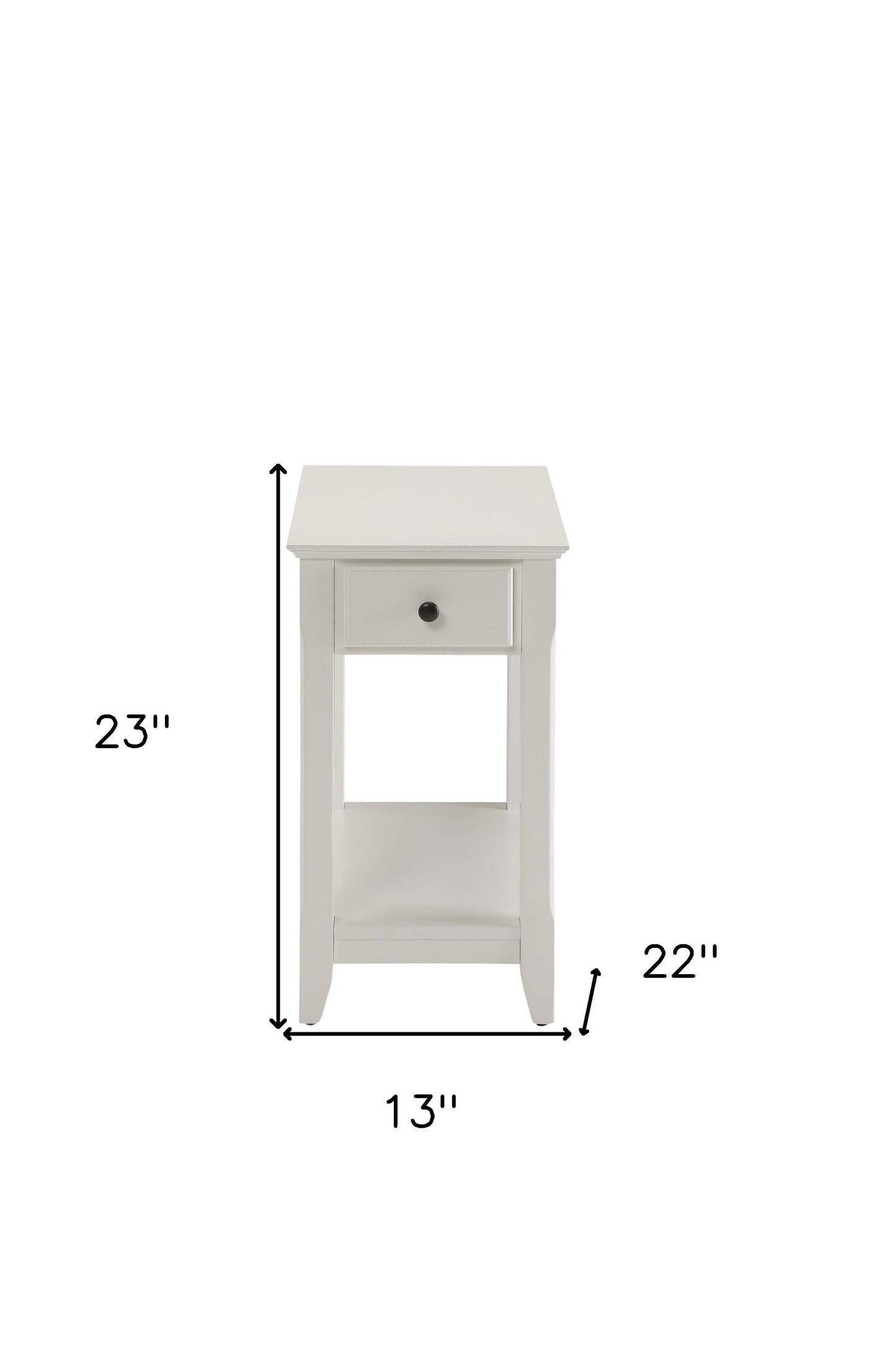 White Solid and Manufactured Wood End Table With Drawer And Shelf By Homeroots | End Tables | Modishstore - 3