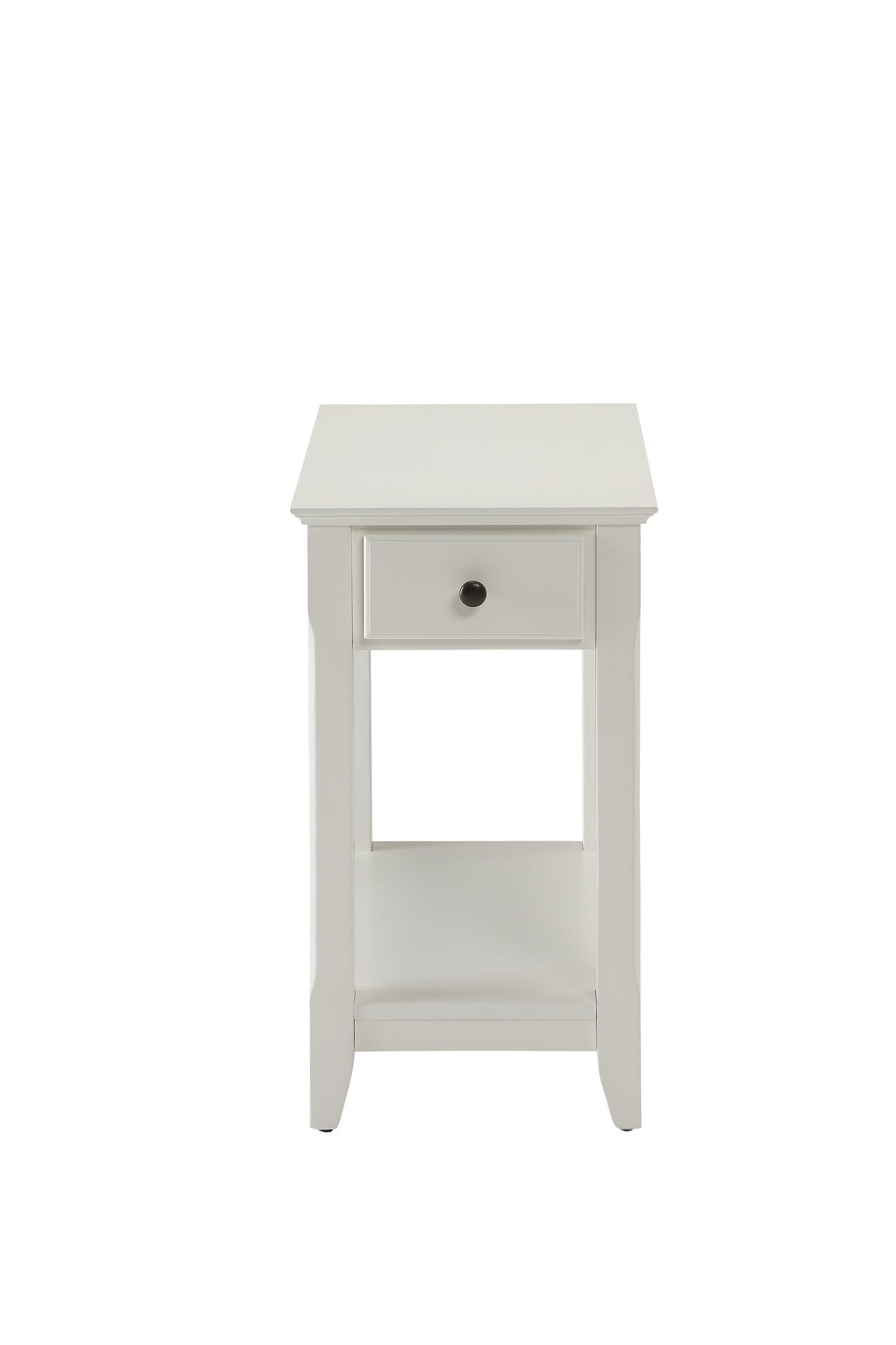 White Solid and Manufactured Wood End Table With Drawer And Shelf By Homeroots | End Tables | Modishstore - 8