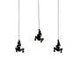 Set of Three Black Resin Novelty Hanging Dimensional Sculpture By Homeroots | Wall Decor | Modishstore - 1