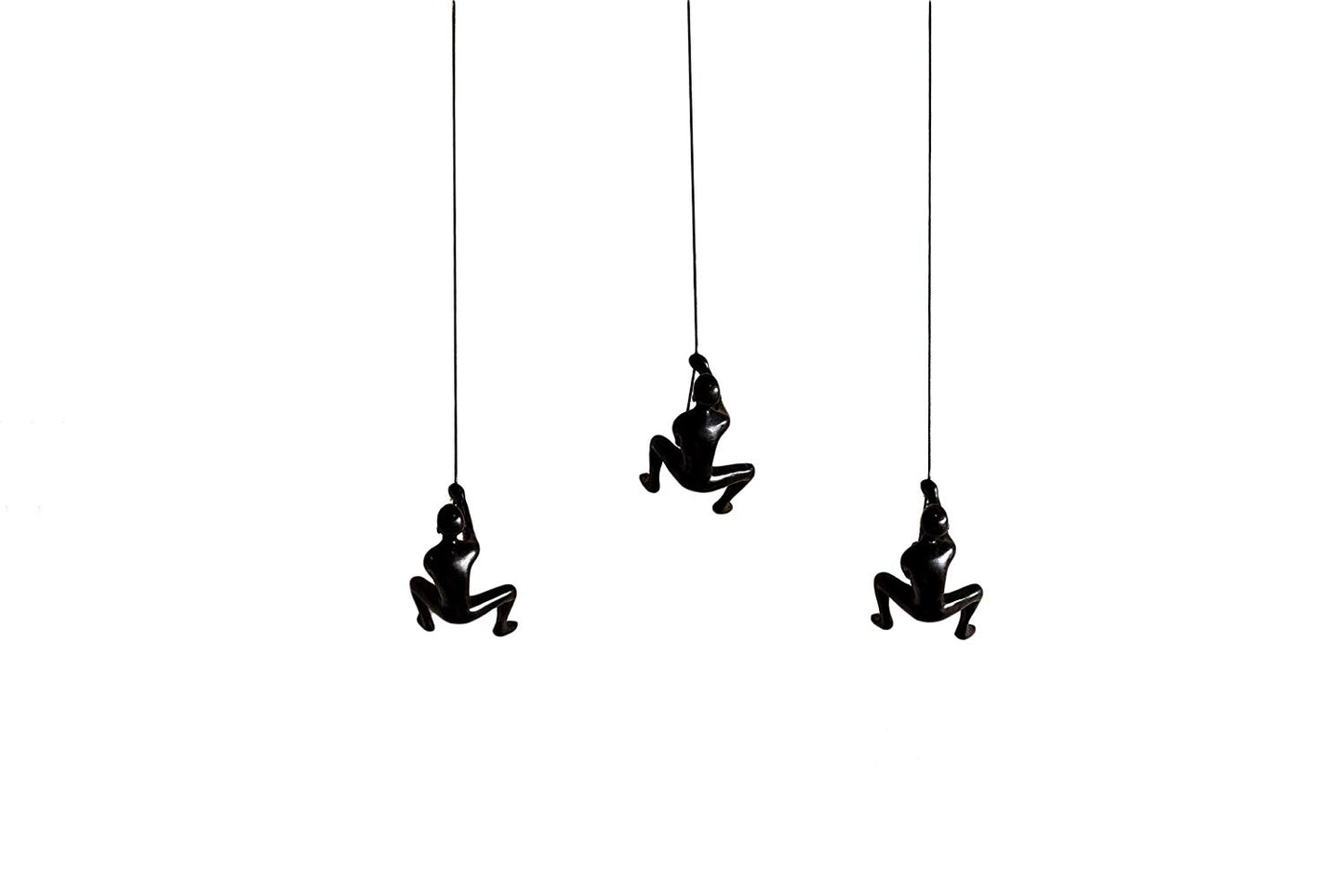 Set of Three Black Resin Novelty Hanging Dimensional Sculpture By Homeroots | Wall Decor | Modishstore - 1