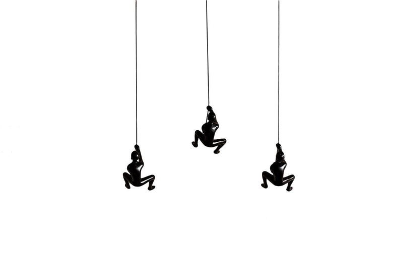 Set of Three Black Resin Novelty Hanging Dimensional Sculpture By Homeroots | Wall Decor | Modishstore - 1