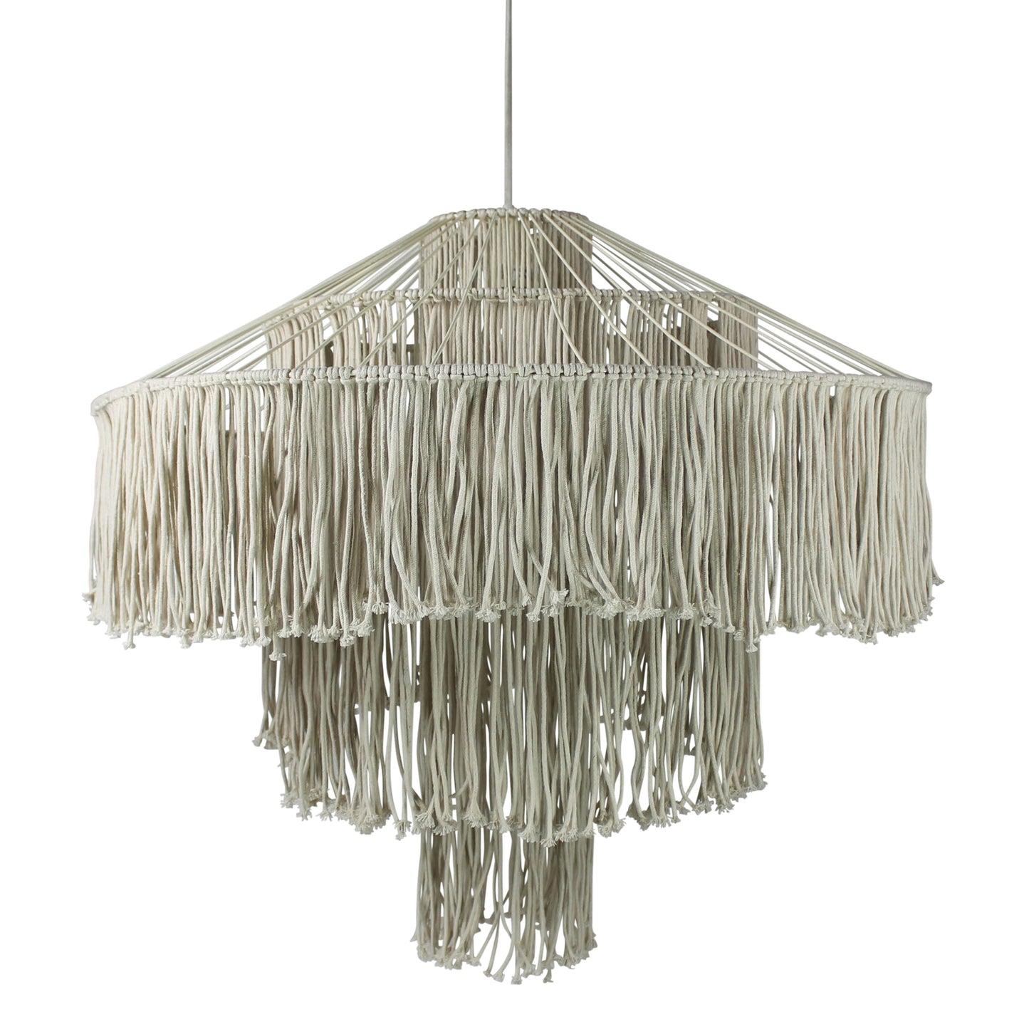 Macrame Fringe Pendant Set Of 4 By HomArt | Pendant Lamps | Modishstore - 2