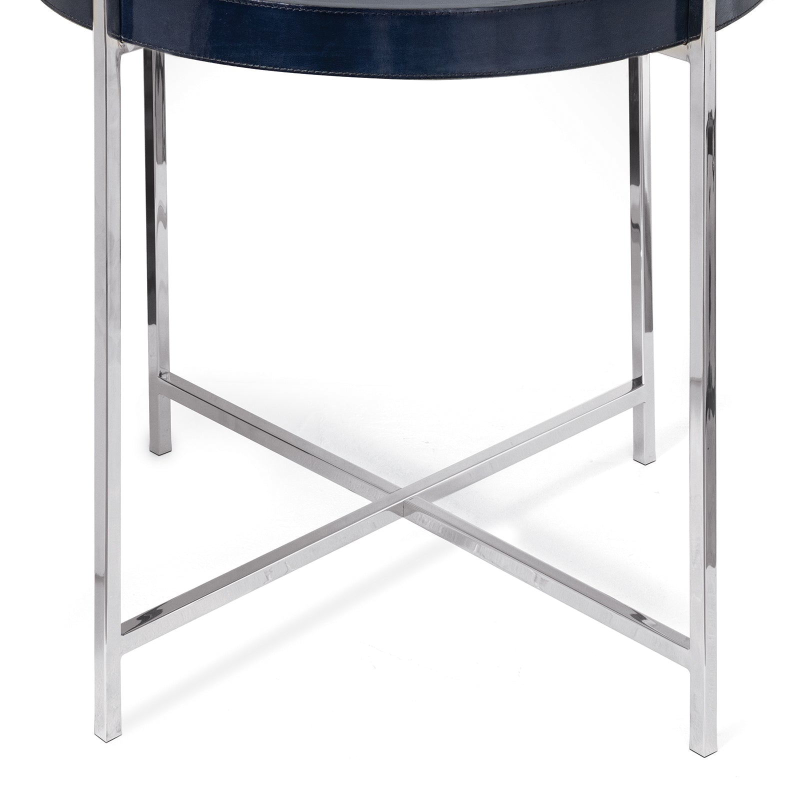 Derby Leather Tray Table (Blue) By Regina Andrew | Side Tables | Modishstore - 3