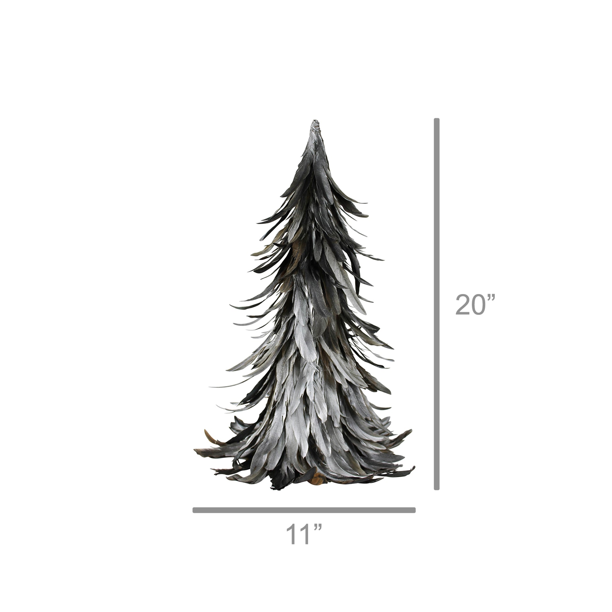 Feather Tree, Silver - Medium Set Of 8 By HomArt | Christmas Trees | Modishstore - 2