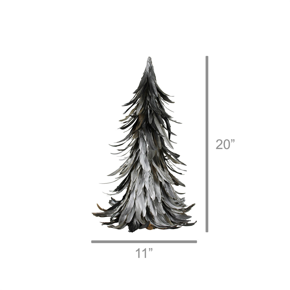 Feather Tree, Silver - Medium Set Of 8 By HomArt | Christmas Trees | Modishstore - 2