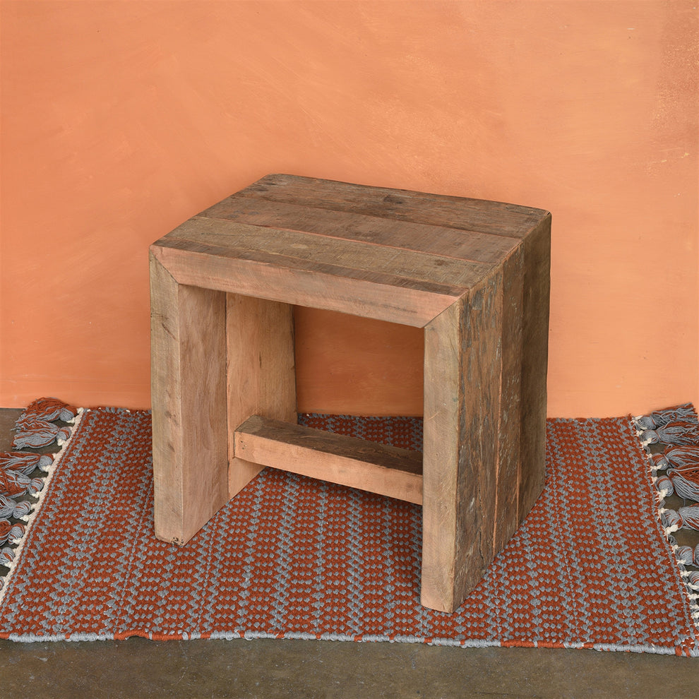 Arcadia Stool, Reclaimed Wood By HomArt | Stools | Modishstore - 3