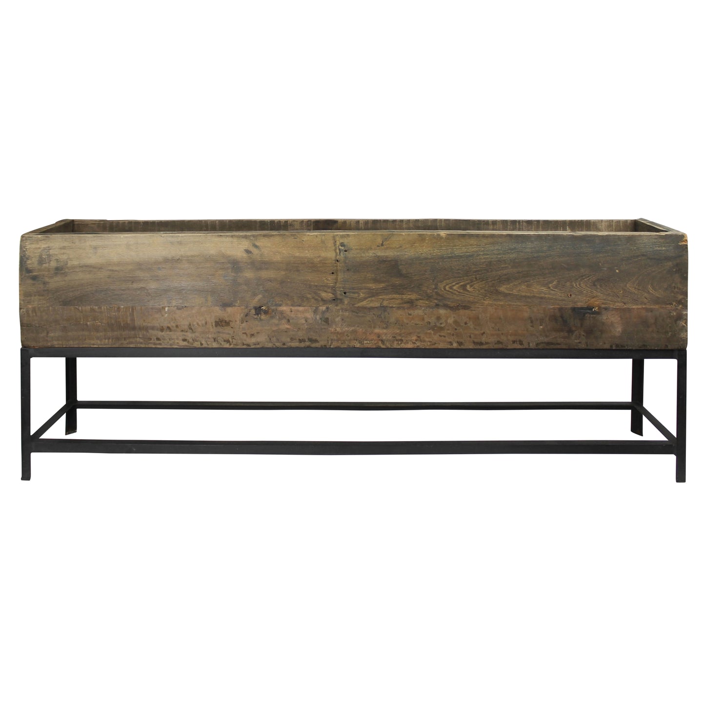 Roscoe Trough, Wood & Iron By HomArt | Planters, Troughs & Cachepots | Modishstore - 1