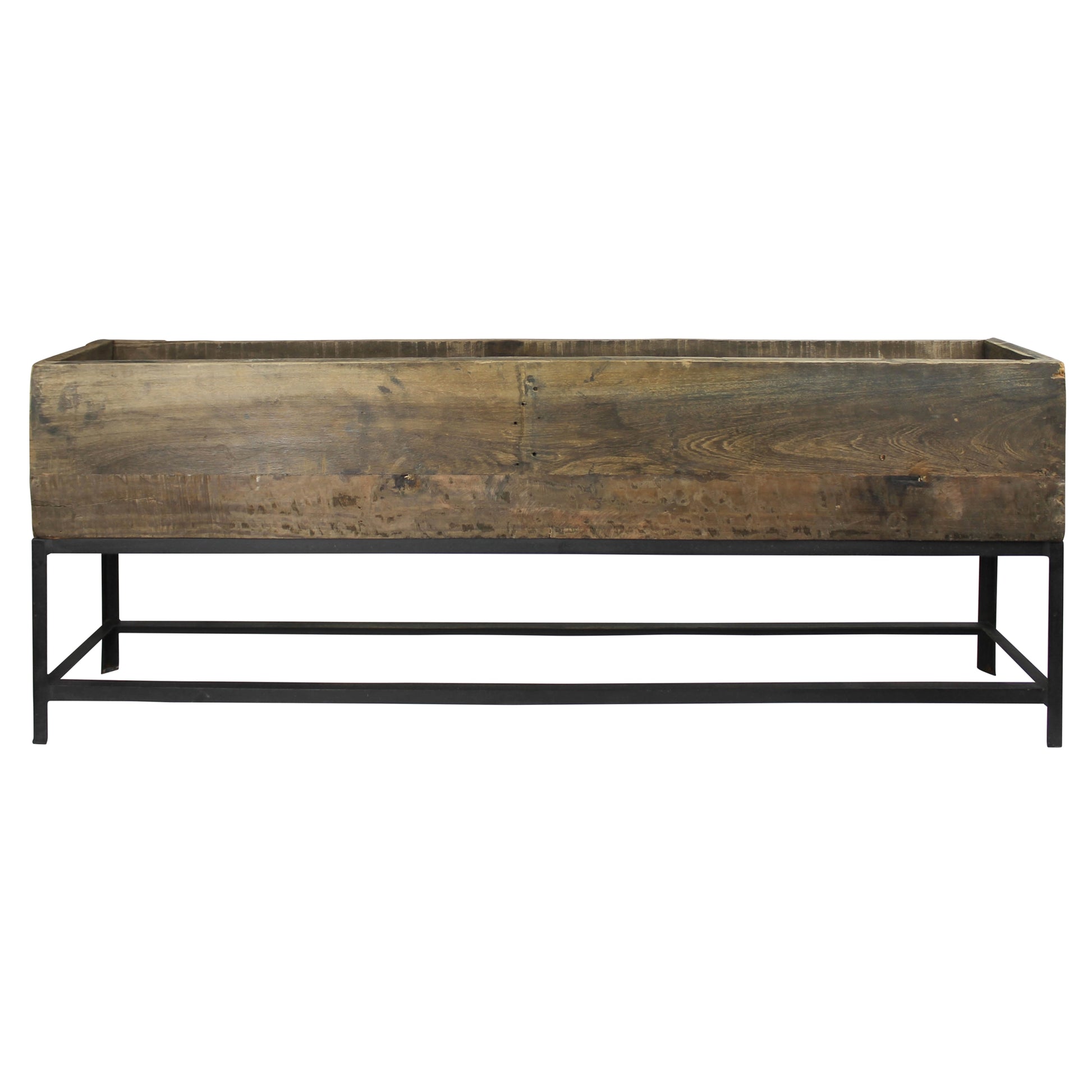 Roscoe Trough, Wood & Iron By HomArt | Planters, Troughs & Cachepots | Modishstore - 1