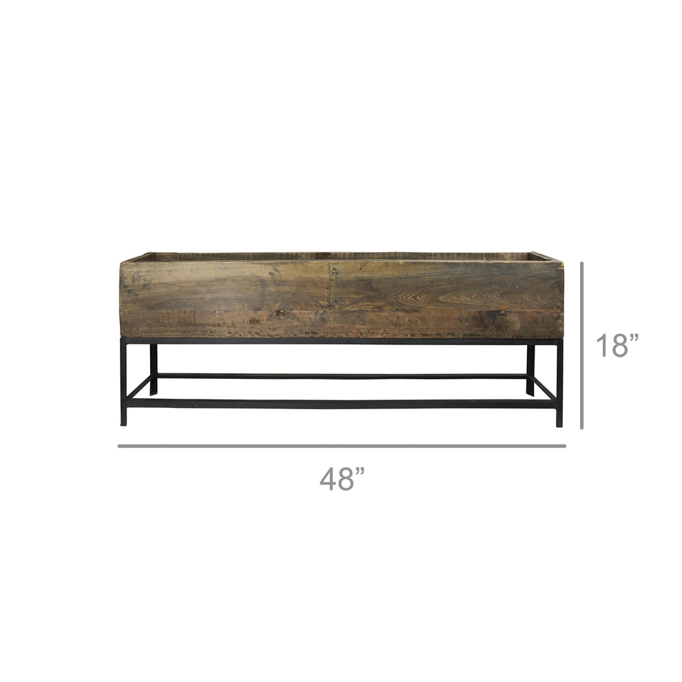 Roscoe Trough, Wood & Iron By HomArt | Planters, Troughs & Cachepots | Modishstore - 3