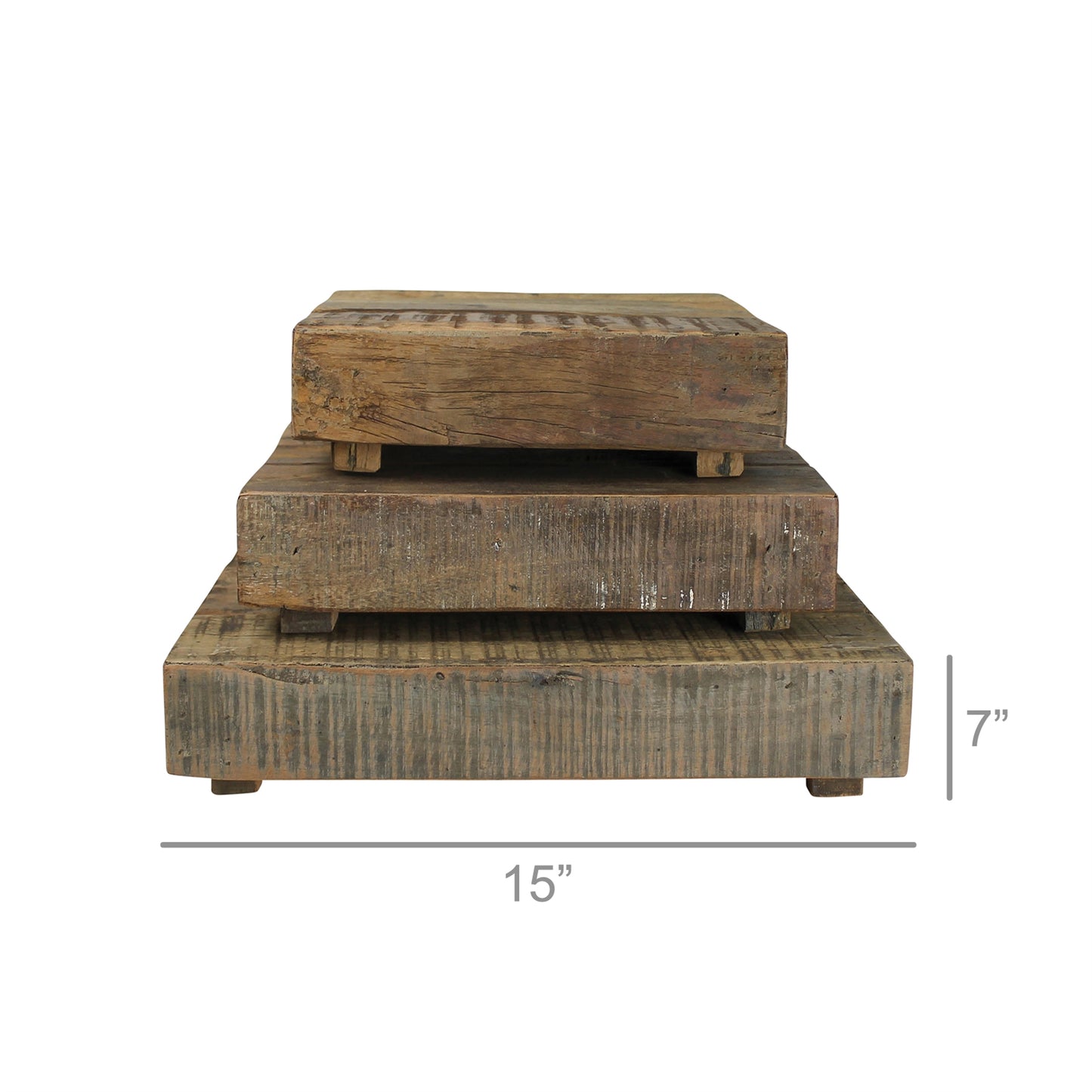 Lincoln Risers, Wood, Square - Set of 3 By HomArt | Ornaments | Modishstore - 6