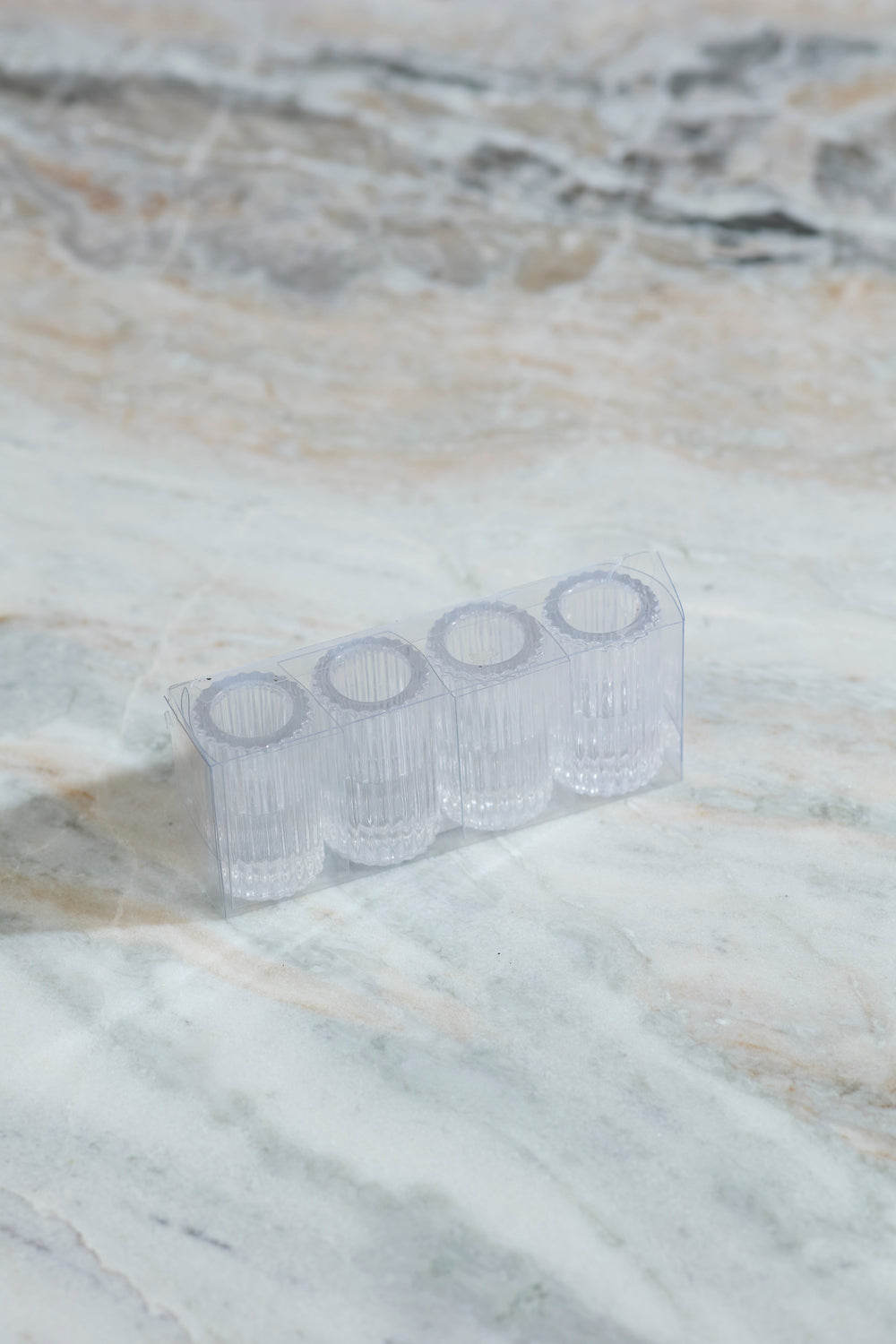 Fluted Glass Candleholders Set of 4 By Accent Decor | Candle Holders | Modishstore - 6