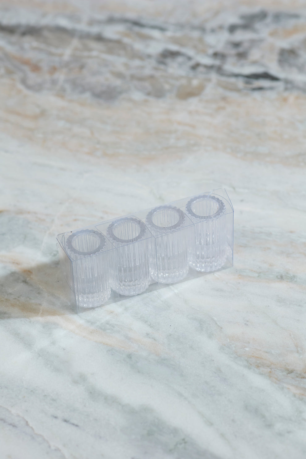 Fluted Glass Candleholders Set of 4 By Accent Decor | Candle Holders | Modishstore - 6
