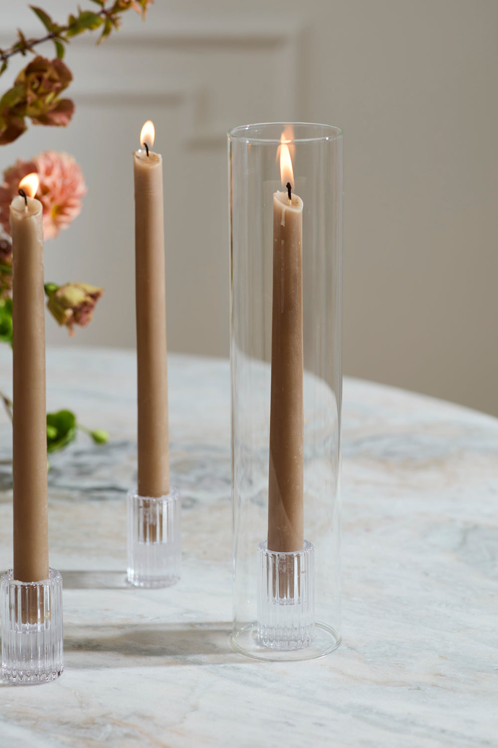 Fluted Glass Candleholders Set of 4 By Accent Decor | Candle Holders | Modishstore - 5