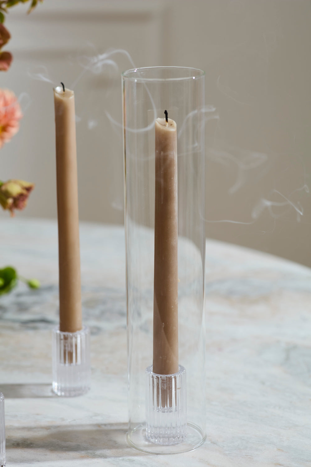 Fluted Glass Candleholders Set of 4 By Accent Decor | Candle Holders | Modishstore - 4