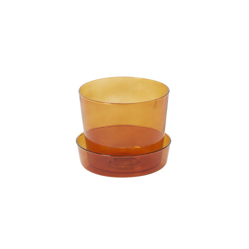 Glass Pot with Saucer Set of 4 By Accent Decor | Planters, Troughs & Cachepots | Modishstore - 2