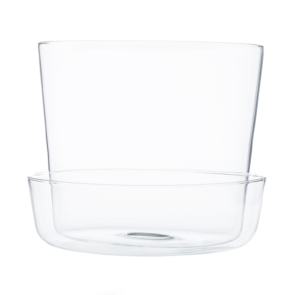Glass Pot with Saucer Set of 4 By Accent Decor | Planters, Troughs & Cachepots | Modishstore - 11