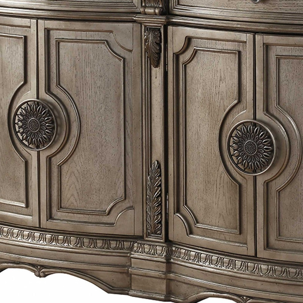 Champagne Solid Wood Two Drawer Server By Homeroots | Sideboards | Modishstore - 4