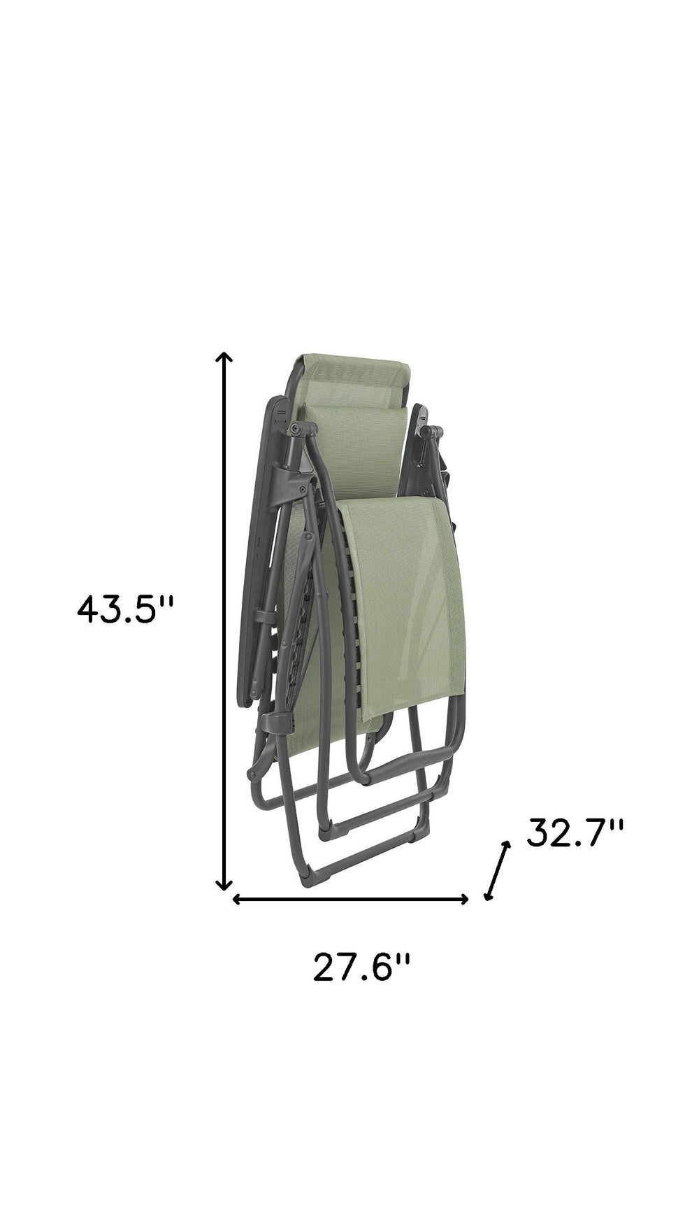 Green Steel Outdoor Zero Gravity Chair with Green Cushion By Homeroots | Outdoor Chairs | Modishstore - 7