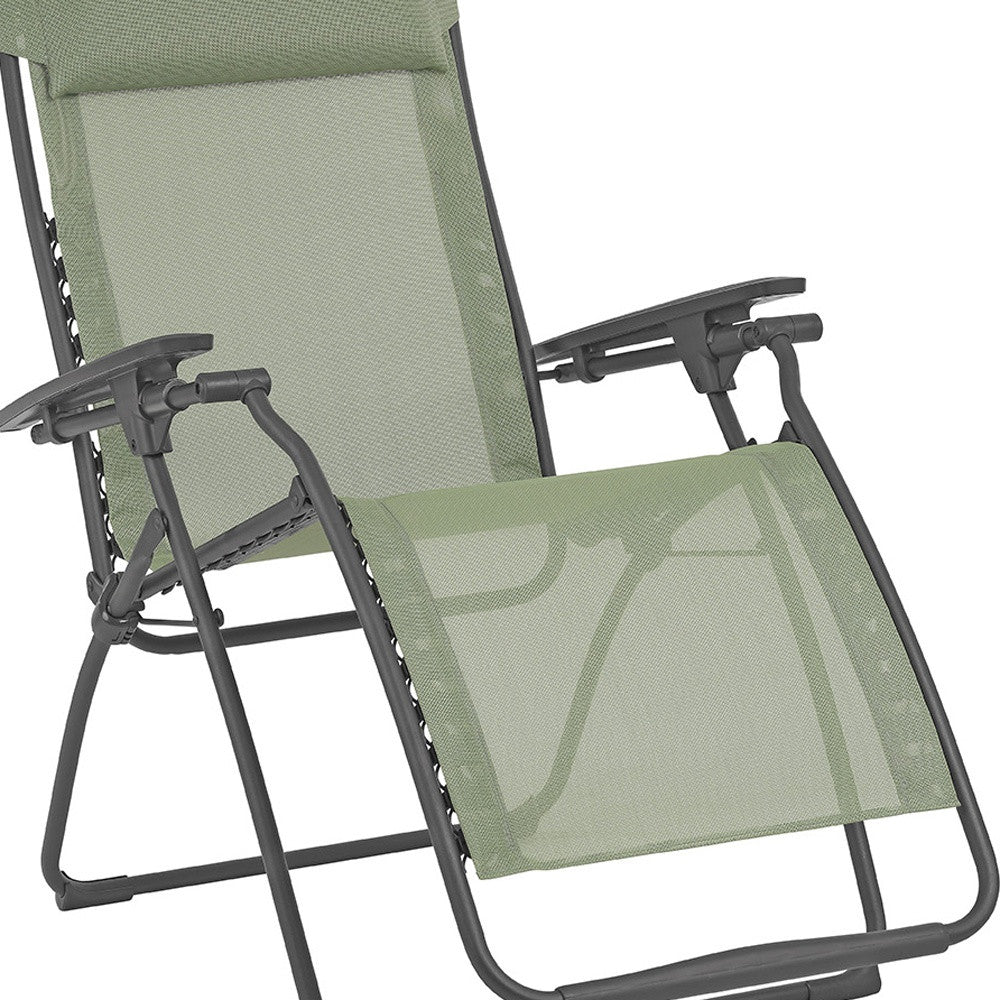 Green Steel Outdoor Zero Gravity Chair with Green Cushion By Homeroots | Outdoor Chairs | Modishstore - 5