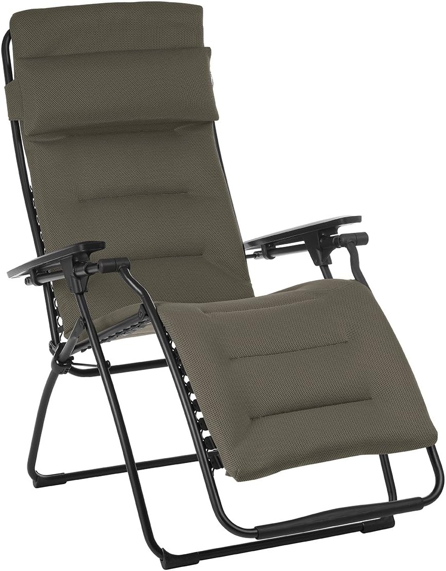 Gray Steel Outdoor Zero Gravity Chair with Gray Cushion By Homeroots | Outdoor Chairs | Modishstore - 2