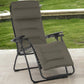 Gray Steel Outdoor Zero Gravity Chair with Gray Cushion By Homeroots | Outdoor Chairs | Modishstore - 1