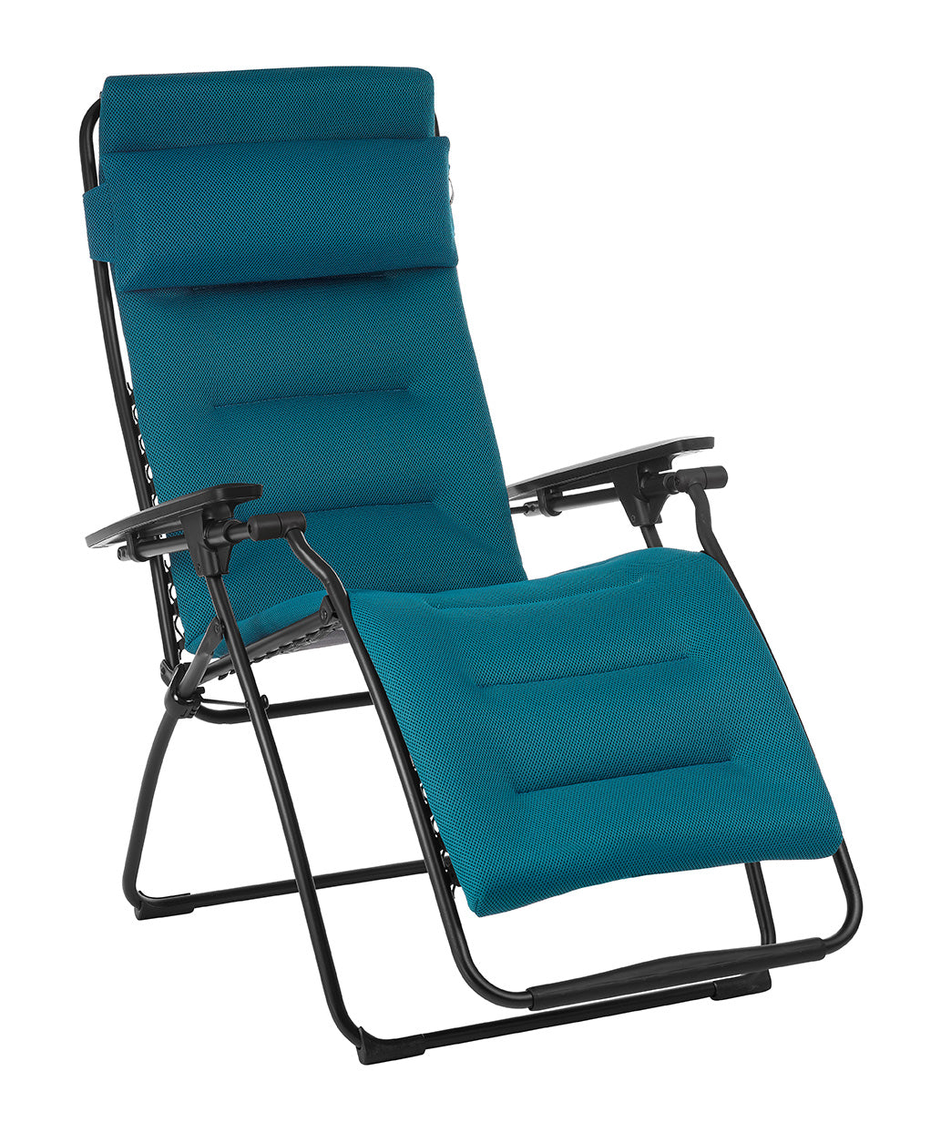 Blue Steel Outdoor Zero Gravity Chair with Blue Cushion By Homeroots | Outdoor Chairs | Modishstore - 4