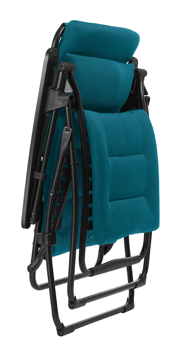 Blue Steel Outdoor Zero Gravity Chair with Blue Cushion By Homeroots | Outdoor Chairs | Modishstore - 6