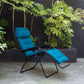 Blue Steel Outdoor Zero Gravity Chair with Blue Cushion By Homeroots | Outdoor Chairs | Modishstore - 2