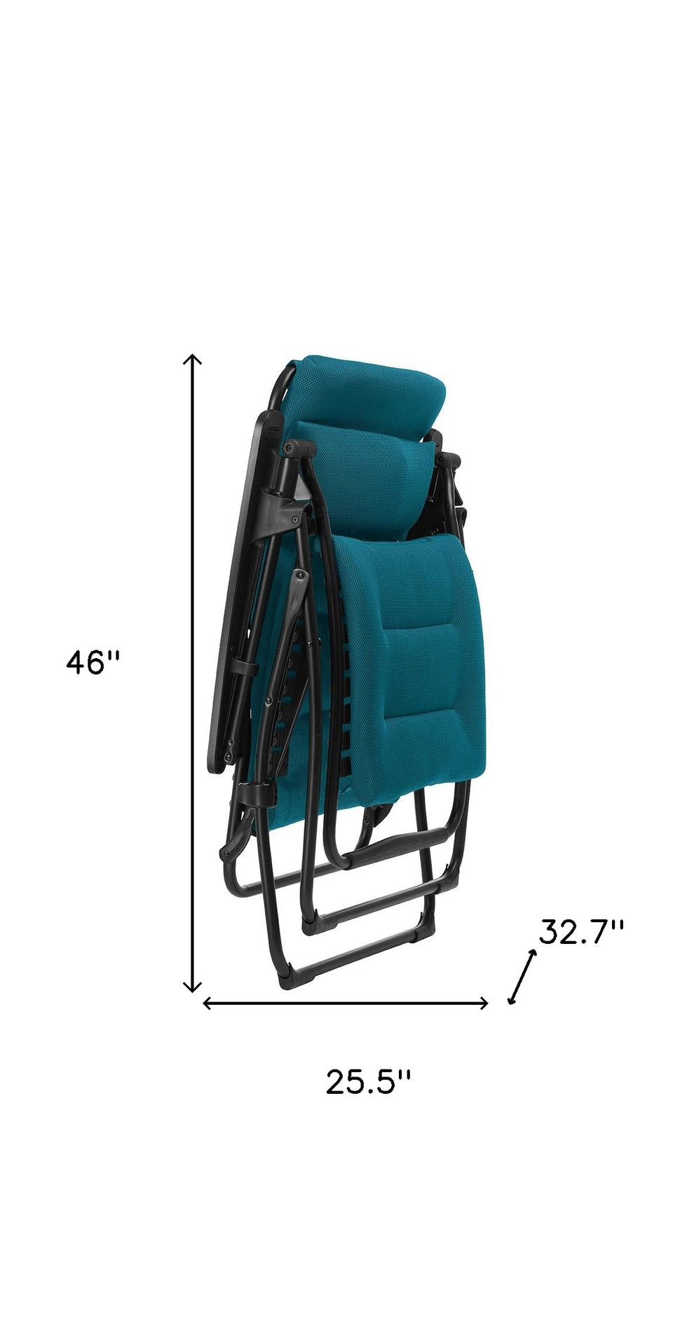 Blue Steel Outdoor Zero Gravity Chair with Blue Cushion By Homeroots | Outdoor Chairs | Modishstore - 3