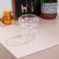 Stacked Rings Glass Pot with Saucer Set of 2 By Accent Decor | Planters, Troughs & Cachepots | Modishstore - 4