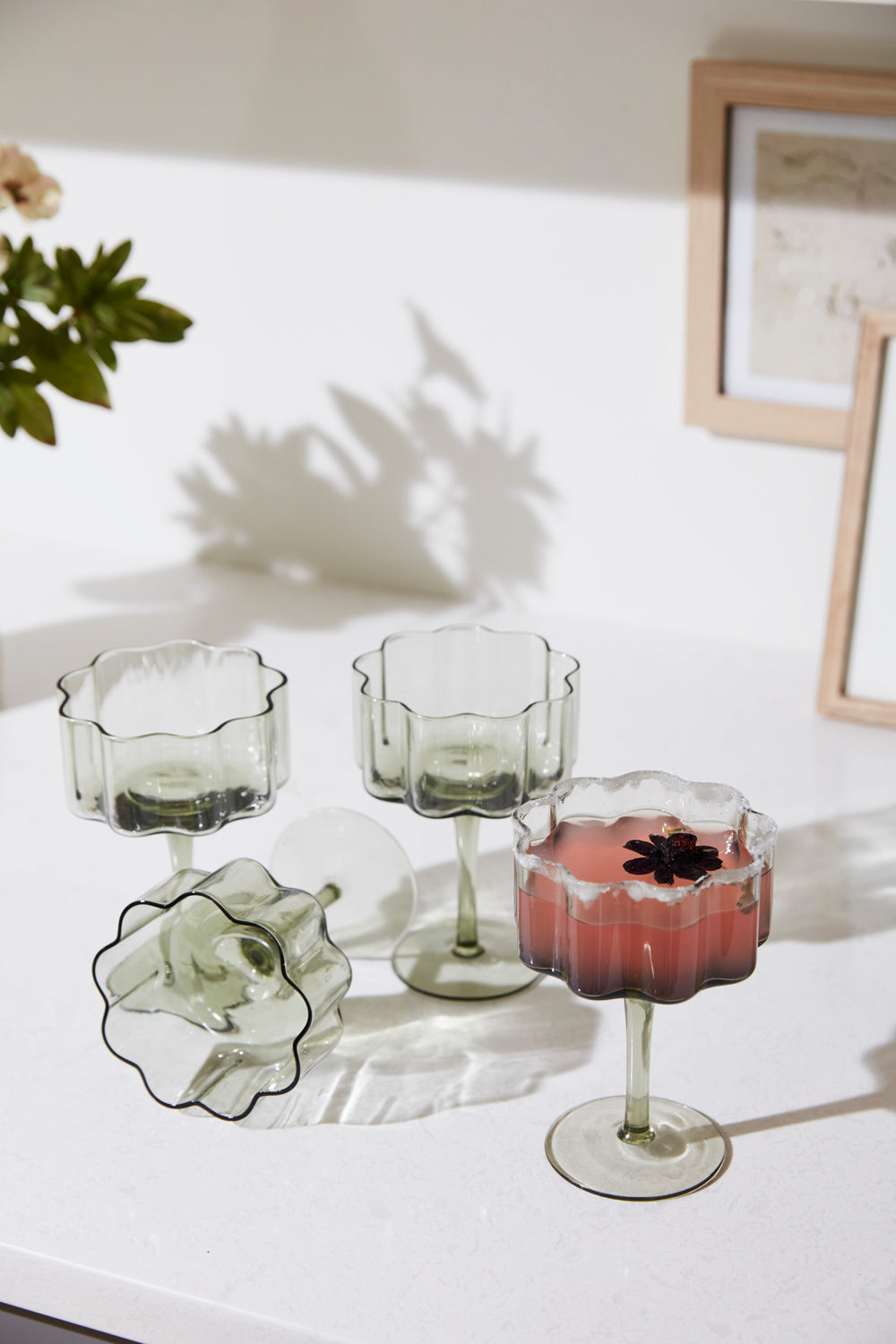 Floret Drinkware Set of 4 By Accent Decor | Planters, Troughs & Cachepots | Modishstore - 5