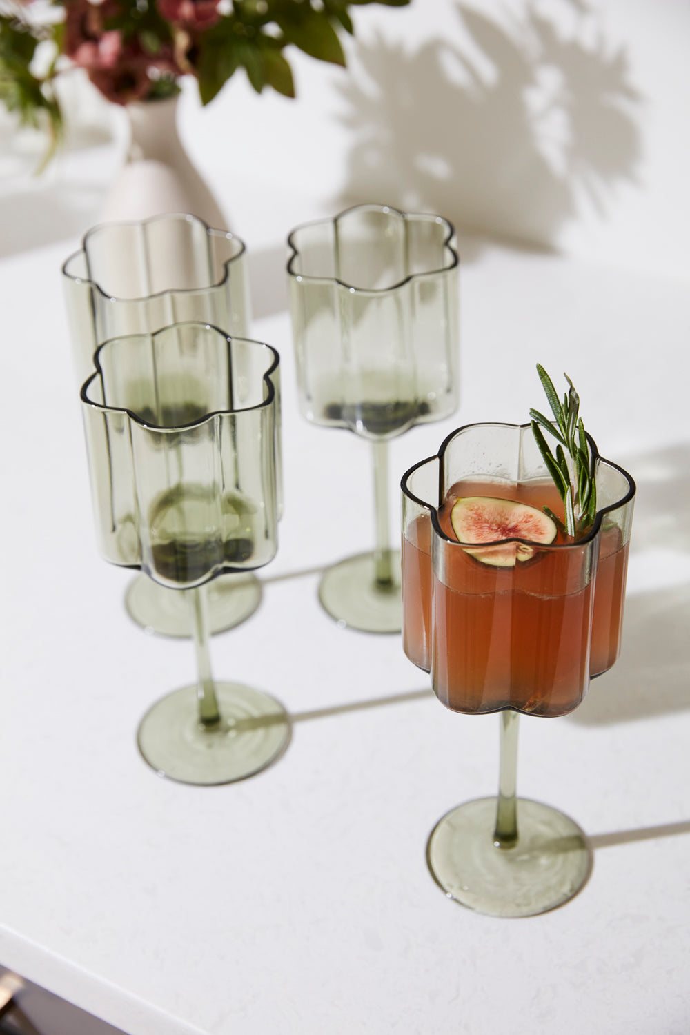 Floret Drinkware Set of 4 By Accent Decor | Planters, Troughs & Cachepots | Modishstore - 10