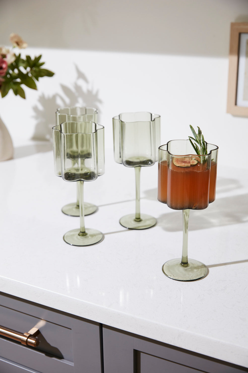 Floret Drinkware Set of 4 By Accent Decor | Planters, Troughs & Cachepots | Modishstore - 11
