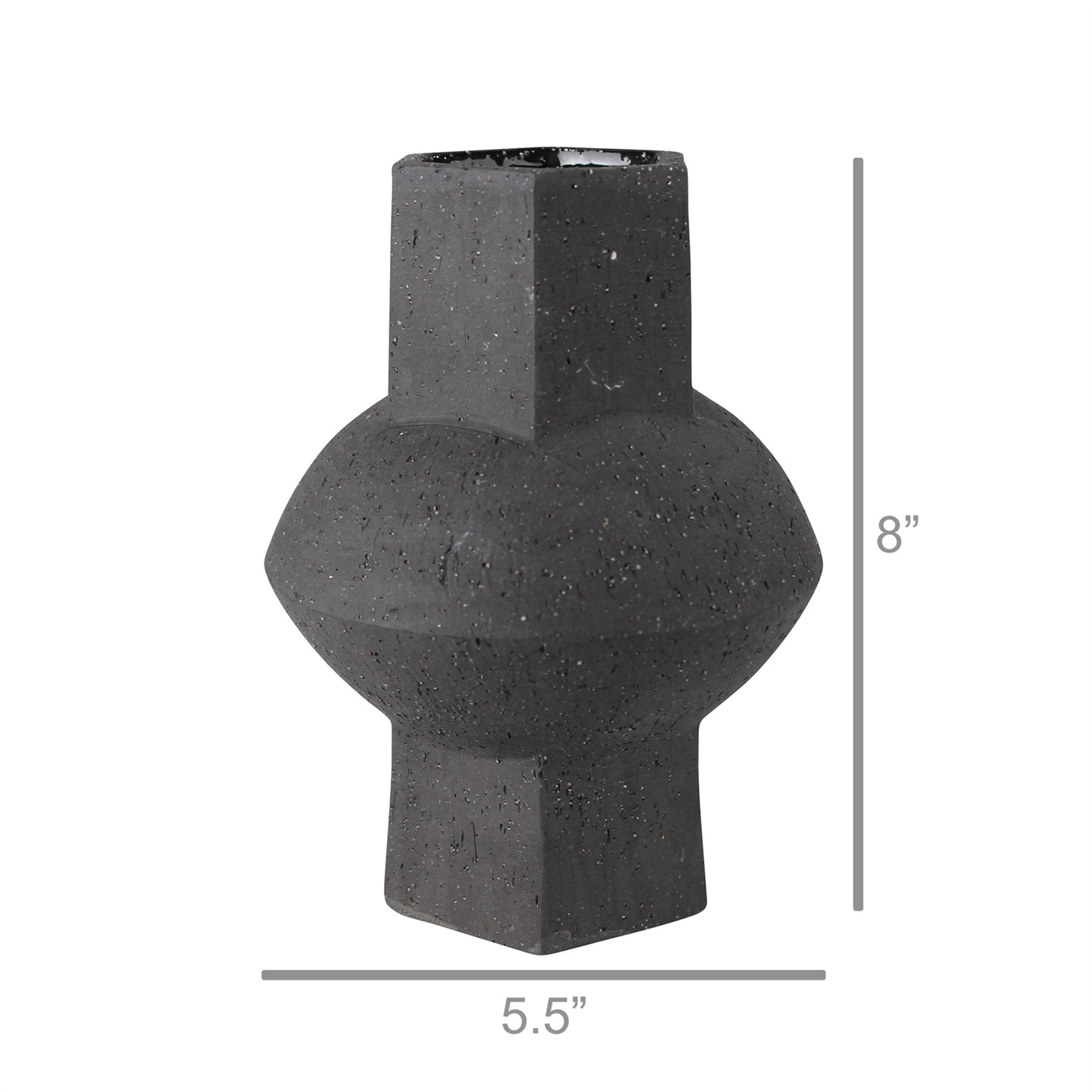 Cruz Vase - Hexagon, Black Set Of 4 By HomArt | Vases | Modishstore - 2