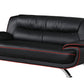 Black Leather Sofa With Silver Legs By Homeroots | Sofas | Modishstore - 3