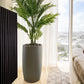 Fiberglass: Barrel 32.6"H Planter, Gunmetal Metallic Satin By Gold Leaf | Planters, Troughs & Cachepots | Modishstore - 1