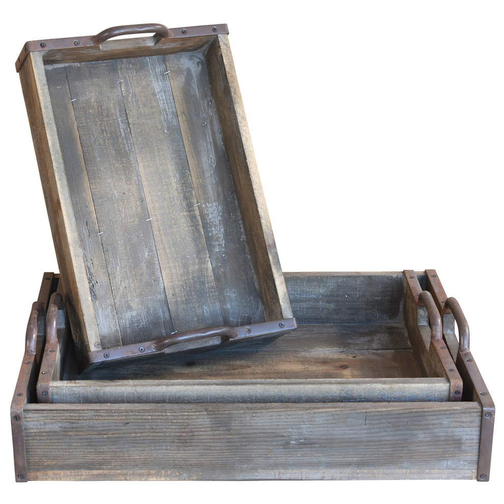 Jennings Wood Trays, Set of 3 By HomArt | Trays | Modishstore - 5