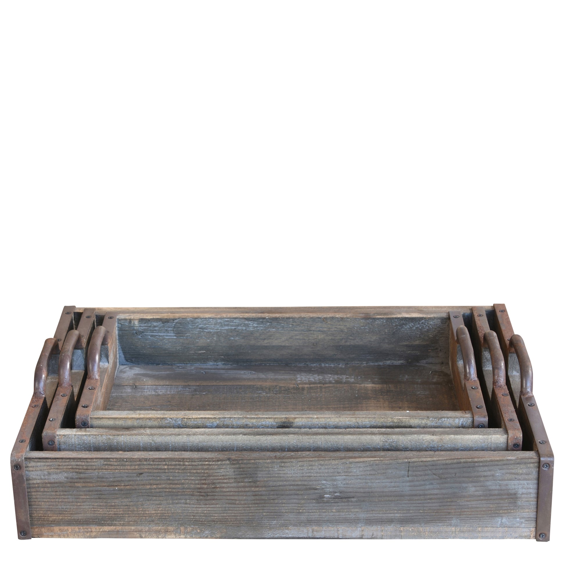 Jennings Wood Trays, Set of 3 By HomArt | Trays | Modishstore - 3