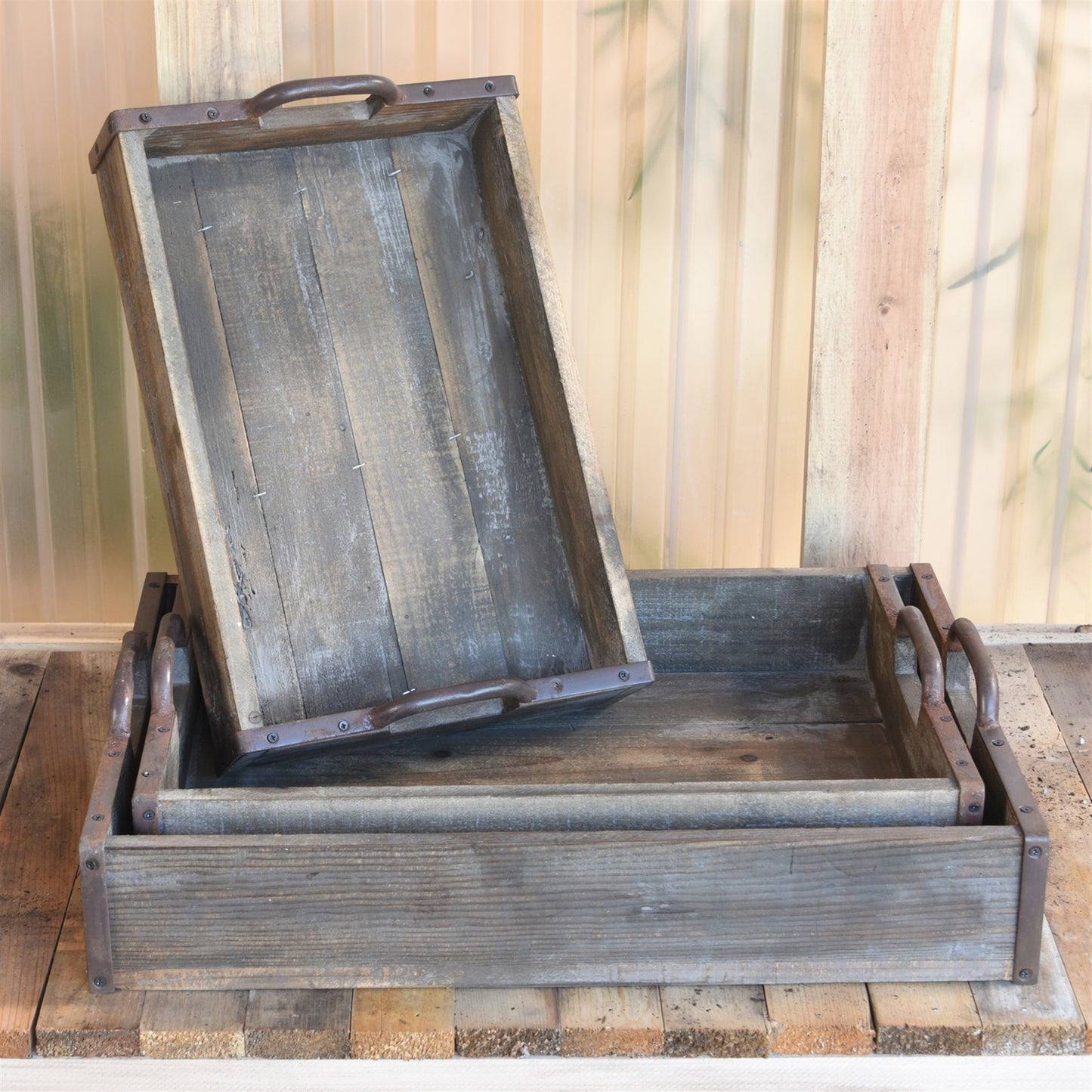 Jennings Wood Trays, Set of 3 By HomArt | Trays | Modishstore - 6