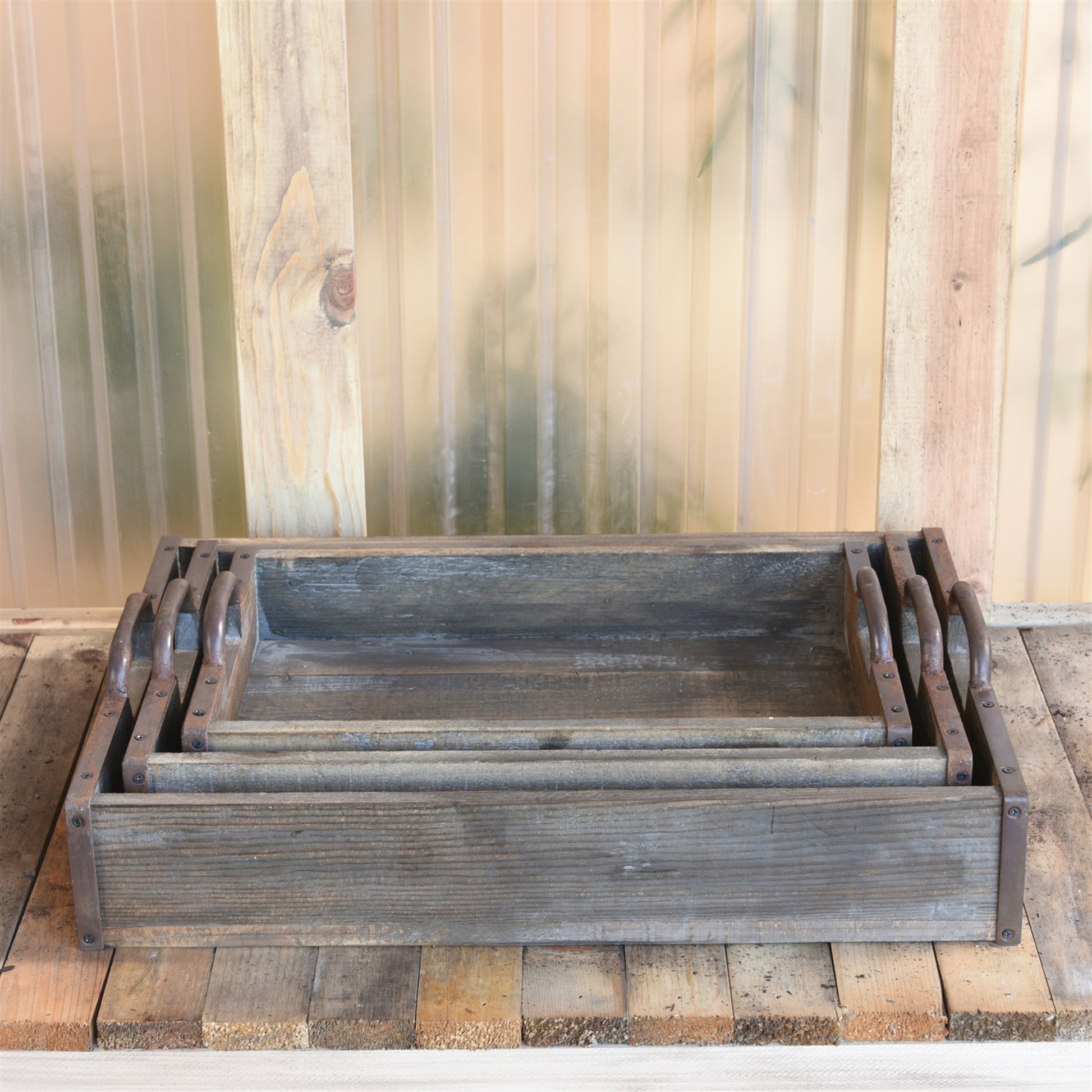 Jennings Wood Trays, Set of 3 By HomArt | Trays | Modishstore - 4