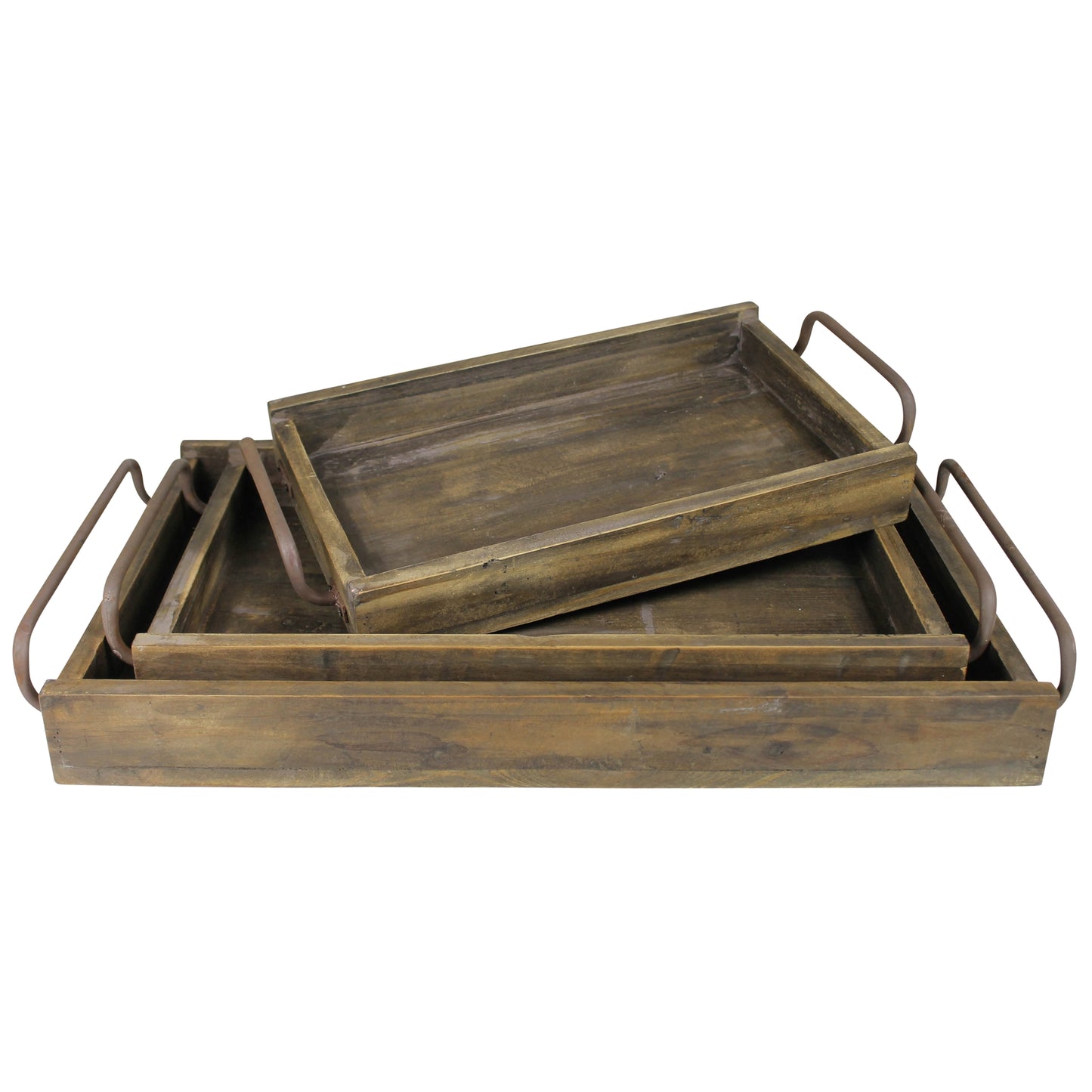 Davis Trays, Wood, Set of 3 By HomArt | Trays | Modishstore - 2