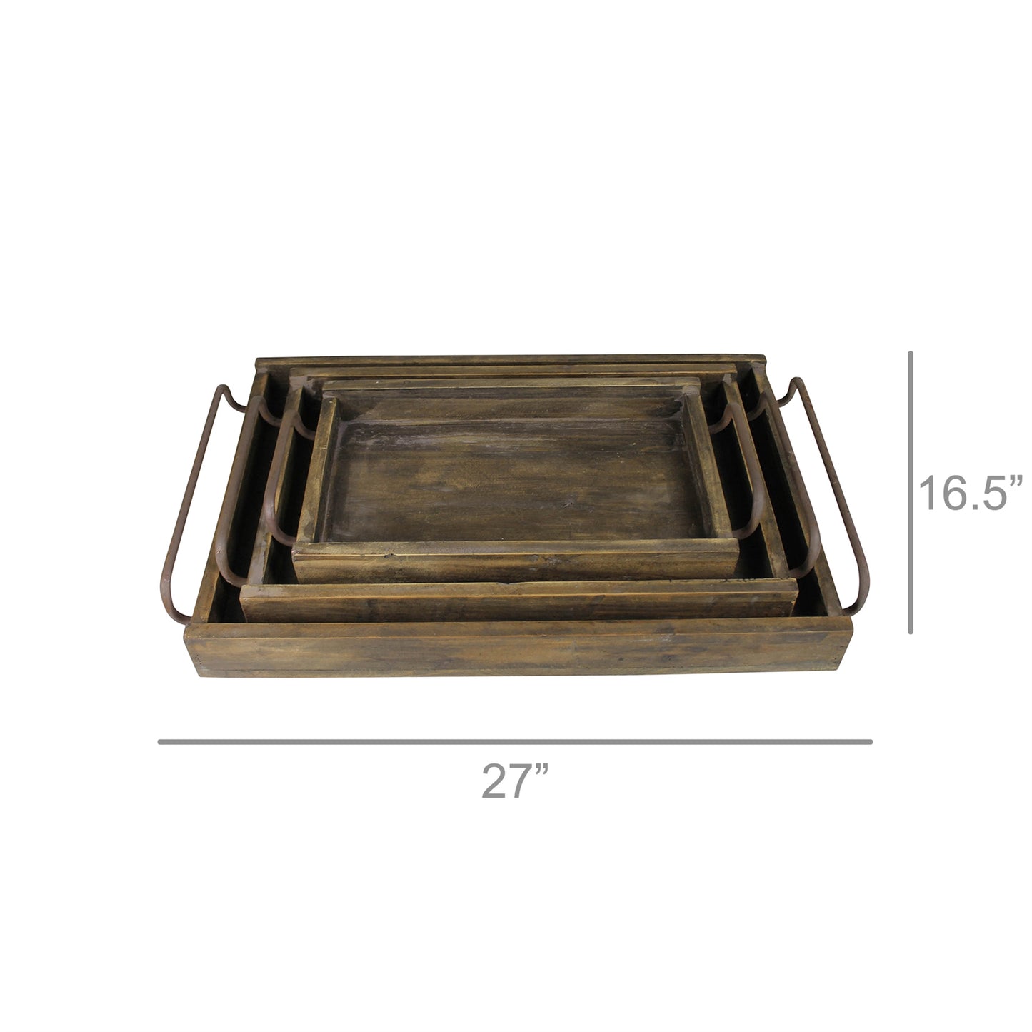 Davis Trays, Wood, Set of 3 By HomArt | Trays | Modishstore - 4