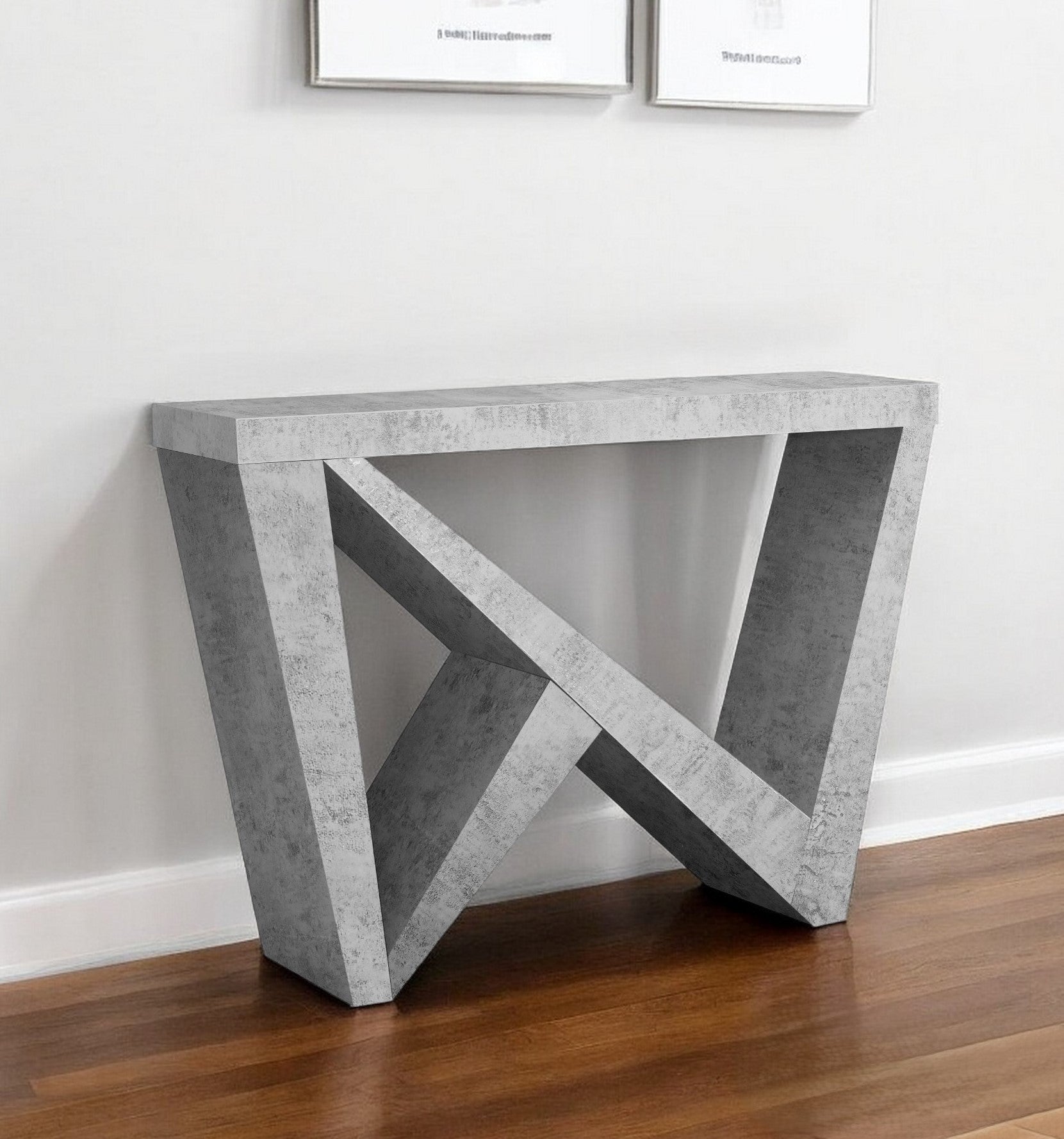 Gray Abstract Console Table By Homeroots | Console Tables | Modishstore - 2